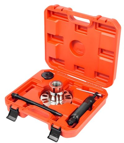 MEHOOSPVN 10T Hydraulischer Radlager Abzieher Werkzeug Satz Ausdrücker Satz für Antriebswellen KFZ Radnaben abziehen für 4- oder 5-Loch-Radnaben mit einem Lochkreis von 96 – 125 mm für PKW LKW, Red