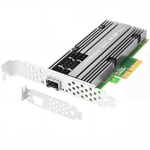 Euqvos 25Gb Ethernet server Adattatore per Mellanox ConnectX4, PCIe 3.0 X4, 1 porte 1*SFP28, RDMA, 25/10/1 Gbps, 25 Gigabit NIC Supporto Windows Server/Windows/Ubuntu/Linux