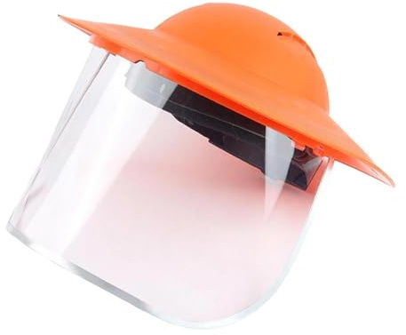 Generic für Kettensägen, Verstellbares Gesichtsschutzvisier für Garten Und Landschaftsarbeiten, Bürsten Und Rasenmäher, Orange Clear