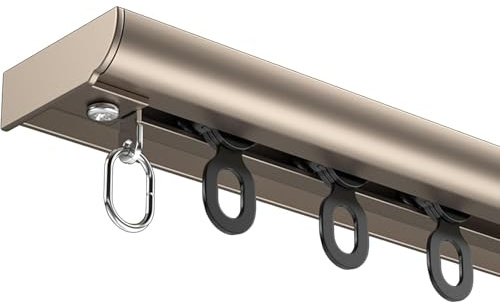Generisch 1-läufige Schwerlast Vorhangschiene Aus Aluminium - Deckenmontage, Ideal Für Schiebevorhänge, Duschfenster, Privatsphäre Und Heimdekoration(Size:1.5m(4.9ft),Color:Champagner)