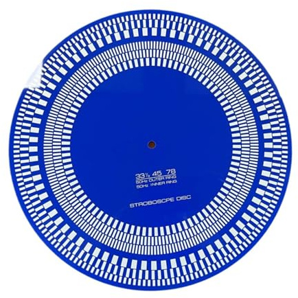 NonMiFyR Tachometer for, Disc, Turntable, Calibration Disc Detection, Precision Acrylic Durability Tests, Speed, Blue