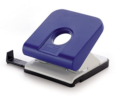 Novus Master Locher (25 Blatt Lochleistung, mit Anschlagschiene, zuverlässiger Bürolocher) blau