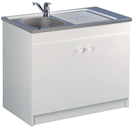 Meuble sous-évier LIBERTY 120 avec 1/2 étagère et 2 portes Réf 200214