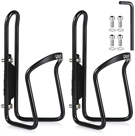 USHAKE Water Bottle Cages, Basic MTB Bike Bicycle Alloy Aluminum Lightweight Water Bottle Holder Cages Brackets(2 Pack- Drilled Holes Required)