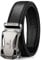 BOSTANTEN Ledergürtel Herren/Junge Schnalle Büffel Leder Gürtel Automatik Jeans Belt Schwarz, Länge 105CM.Geeignet für 28-30 Taille., 1-schwarz