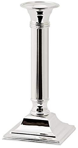 Brillibrum Design Personalisierter Kerzenleuchter 23 cm edel versilbert anlaufgeschützt mit Wunschgravur Kerzenhalter Silber eckig modern für Stabkerzen Kerzenständer mit Witmung