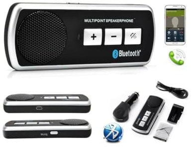 TradeShopTraesio - Kit Vivavoce Bluetooth Auto MULTIPOINT Universale Smartphone Tablet b.t. V3