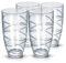FiNeWaY Set of 4 Clear Swirl Plastic Acrylic Drink Tumblers Glasses Hi Ball Glass Party Picnic BBQ Camping Garden (4pc Swirl Acrylic Tumblers Glasses)