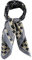 TigerTie Damen Nickituch Halstuch in silber schwarz anthrazit beige gemustert - Größe 60 x 60 cm
