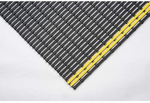 Industriematte, rutschhemmend, 10-m-Rolle, schwarz-gelb, Breite 1000 mm.