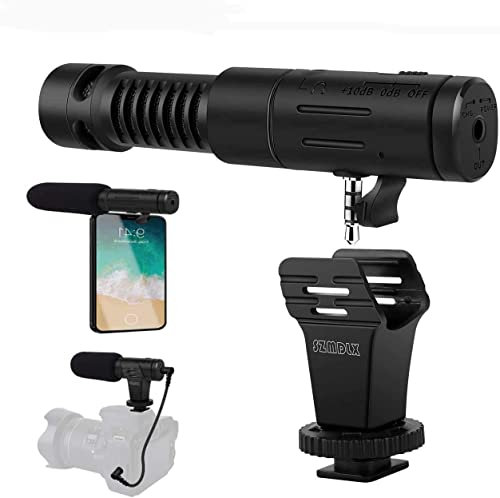 SZMDLX Video Mikrofon, Kamera Mikrofon, Smartphone Mikrofon Hypercardioid Richtmikrofon DSLR Video Externes Mic Kondensator für Videos, Richtungskondensator für Nikon Canon Fuji DV Camcorder Kamera