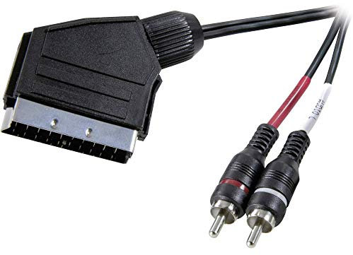 SpeaKa Professional SP-7870676 - Cavo di collegamento audio SCART/RCA [1 connettore SCART – 2 connettori RC] 2 m, colore: Nero