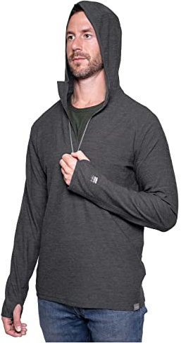 MERIWOOL Herren Funktionsunterwäsche Hoodie Leichte Merinowolle Langarm Thermojacke - grau - X-Groß
