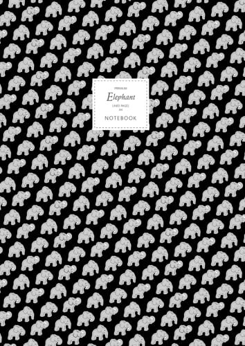 Elephant Notebook - Lined Pages - A4 - Premium: (Black Edition) Fun notebook 192 lined pages (A4 / 8.27x11.69 inches / 21x29.7cm)