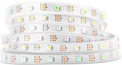 BTF-LIGHTING RGBW SK6812 (ähnlich WS2812B) RGB+Natürliches Weiß 5m 30LEDs/pixel/m Individuell adressierbar Flexibel 4 farbe in 1 LED Traumfarbe LED Streifen Weiß PCB IP67 Wasserdicht DC5V