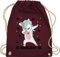 Turnbeutel Rucksack - Party & Alkohol Damen - Es eskaliert eh Einhorn mit Weinglas - Unisize - Bordeauxrot - gym beutel stoff tasche rucksaecke umhängebeutel baumwollrucksäcke gymsack turnbeutel.