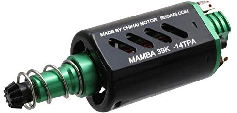 Begadi Airsoft Mamba 39K - 14 TPA Neodym Softair Speed Tuning Motor, CNC Motorplatte, grün -lang-