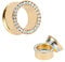 Taffstyle Flesh Tunnel Ohr Piercing Ear Plug Ohrpiercing Titan Schraub Schraubverschluss Gold Farben Kristall Clear 6mm