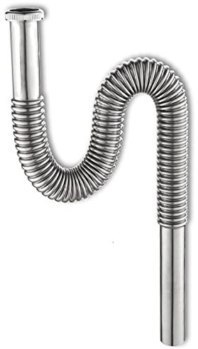 Flessibile Sifone da Cucina - 11/4 Cucina Lavandino Tubo per Lavello, 5/4 - 32mm Acciaio Inossidabile Scarico del Sifone, Estensibile 31.5/80cm