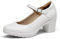 DREAM PAIRS Scarpe con Tacco Grosso da Donna Décolleté con tTacco Alto Classico Décolleté in PU Bianca SDPU2231W-E Größe 37 (EUR)