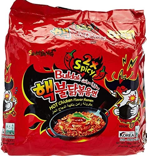 SPICEHUB SAMYANG Spicy Hot (2 x würzig) Ramen-Nudeln mit Hühnergeschmack, 5 Stück