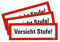3 Stück – Aufkleber Warnung „Vorsicht Stufe!“ Hinweis Sturzgefahr Schild Folie ähnl. DIN 4066 | 21x7,4cm Made in Germany
