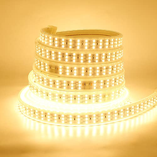 Flexible LED Strip Lights 1m, AC 220 V IP67 Waterproof 3014 SMD 276 LEDs/m Rope Light, LED Strip with Mains Plug for Schaltstecker,Kitchen, Stairway, Home, Car, Bar, Christmas,Party Decoration