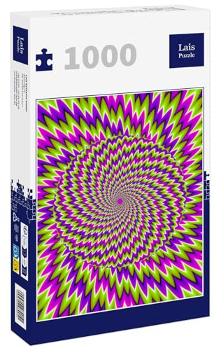 Lais Puzzle Grüner, lila und rosa Hintergrund mit Sich bewegender Kugel. Optische Täuschung der Bewegung 1000 Teile