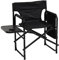 Andes Folding Aluminium Directors Chair for Camping, Fishing, Garden, Sports with Side Table & Pockets, Outdoor Furniture, Black