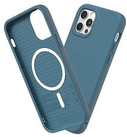 RhinoShield Case kompatibel mit [iPhone 12/12 Pro] | SolidSuit - MagSafe-kompatibel -Stoßdämpfende & schlanke Schutzhülle mit Premium Finish - 3.5 Meter Fallschutz - Ozeanblau