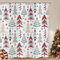 ASDCXZ Weihnachten Duschvorhang 180x200 cm, Rot Grün Grau Weihnachtsbaum Schneeflocken Winter Deko Bad Waschbar Duschvorhänge Polyester Textil Wasserdicht Duschvorhang für Badewanne mit 12 Haken