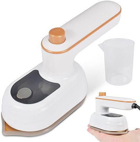 Funmo Mini Fer à Vapeur, Mini Fer à Repasser Pliable, Fer à Repasser de Voyage, fer à vapeur portable, Fer à Main, 180 ° Rotatif avec Réservoir D'eau 50ml, pour la maison et les voyages
