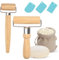 xnnmzhao Small & Medium Rolling Pin Set, 2 Pieces Wooden Rolling Pin with 3 Pieces Dough Scraper, Suitable for Rolling Out Dough, Pizza, Desserts, Dumpling Skins
