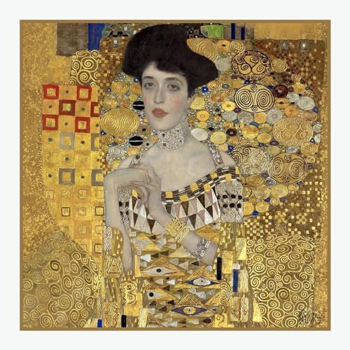 Stoff am Stück Stoff Kissen Panel Kunstleder Goldene Adele 45 cm x 45 cm digital bedruckt Gemälde Gustav Klimt