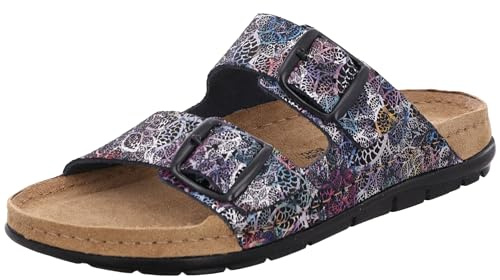 Rohde Damen Pantolette LEDER (schwarz, EU Schuhgrößensystem, Erwachsene, Numerisch, Breit, 36)