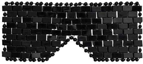 CRYSTALLOVE Gesichts- und Körpermaske - Obsidian - Augenmaske - Stein-Augenmaske - Schlafmaske - Relief-Augenabdeckung für Frauen, Männer, Trockene Augen - Kühlend und Lindernd