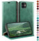 HUOUH for iPhone 11 6,1 Wallet case with RFID Blocking PU Leather,Credit Card Holder,Flip Folio Book Phone cases Shockproof Cover Women Men for Apple 11 case Sea Green