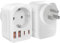 2 Stück Reiseadapter USA-Adapter USA mit 2 USB 2 Typ-C(3.4A),mit 1 AC,USA Adapter Steckdose,Stromadapter USA,Adapter USA Deutschland Stecker,Steckdosenadapter Typ B für Amerika Kanada Mexiko Thailan