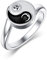 PROESS Yin und Yang Ring 925 Sterling Silber Ying Yang Taichi Ringe Sonne Mond Ring Schmuck Geschenk für Damen und Herren(Größe 9)