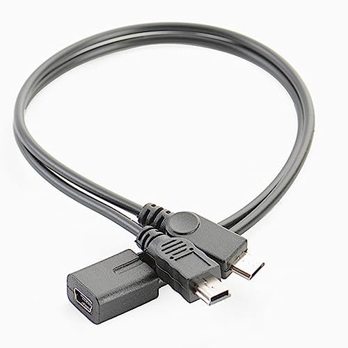 Mumuve Flexible USB Splitter 5p Female To 5p Male+micro Male Extender Cable Micro USB Extension Cable 11.81in USB Splitter Extender