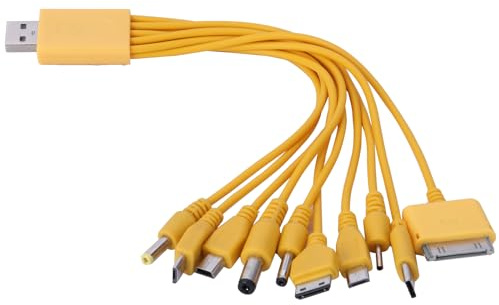 Osdhezcn 10 In 1 Mobile USB Cable Multi Charging Cable Multiple Charger Cable Multiple USB Fast Charging Cord 23cm/9.06in Travel Friendly USB Data Cable
