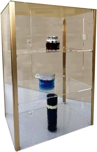 Acryl-Vitrine mit Tür, Home-Office-Aufbewahrung, Arbeitsplatte, hochverstellbares, abnehmbares Aufbewahrungsregal for Spielzeug, Modelle, Parfüm(Size:400x400x606mm)