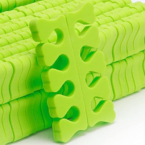 Leapiture 100 Stück Schwamm-Zehentrenner, Fingertrenner, Zehentrenner, Nagelkunst-Zehentrenner, Gel-Zehentrenner, Maniküre- und Pediküre-Werkzeug (Green)