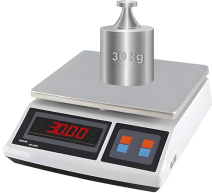 Plattformwaage 30 kg, Hochpräzise Lebensmittelwaage, Digitale LCD-Anzeige, Tragbare Elektronische Waage, Genau, HDWR wagPRO-S30