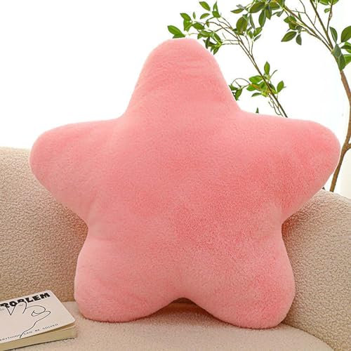 Kuschelkissen Kinder Sternkissen, Plüsch Kissen Dekokissen für kuschelecke kinderzimmer, Weiche Flauschige Sternform Zierkissen Sofakisse für Heimdekoration (Rosa,40cm)
