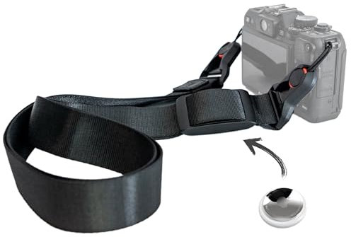 AIRBELL - AirStrap Kameragurt mit Versteck für das Apple AirTag, Halterung in Gurt versteckt, Mit Schnellwechsel System und verstellbar von 80cm bis 140cm