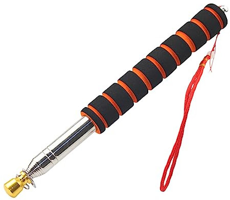 BEBEMOKO Teleskop-fahnenmast Aus Edelstahl Mit Schwammgriffabdeckung Und Lehrstangenführung Für Outdoor-Reisen Und Veranstaltungen Schwarz Orange Silber