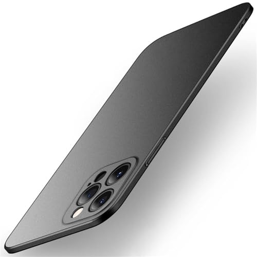 Einaily Ultra Dünne Handyhülle für iPhone 15 Slim Case Hülle,Matte Hart PC Hardcase für iPhone 15 Hülle Stoßfeste Kratzfeste Schutzhülle Mattierte Textur Bumper Cover Slim Fit Hülle, Schwarz