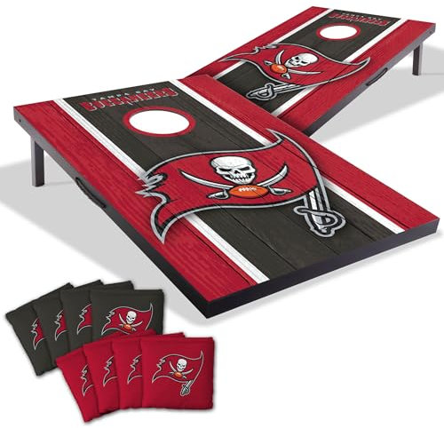 YouTheFan NFL Tampa Bay Buccaneers tragbares Cornhole-Spiel mit Logotaschen, 60 x 90 cm