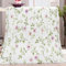 Rosagrünes Blumenmuster Kuscheldecke Fleecedecke Weiß 200x220 cm Flauschig Decke Warme Weich Sofadecke, Wohnzimmer überwurfdecke Couchdecke, Wohndecke für Erwachsene Kinder Baby